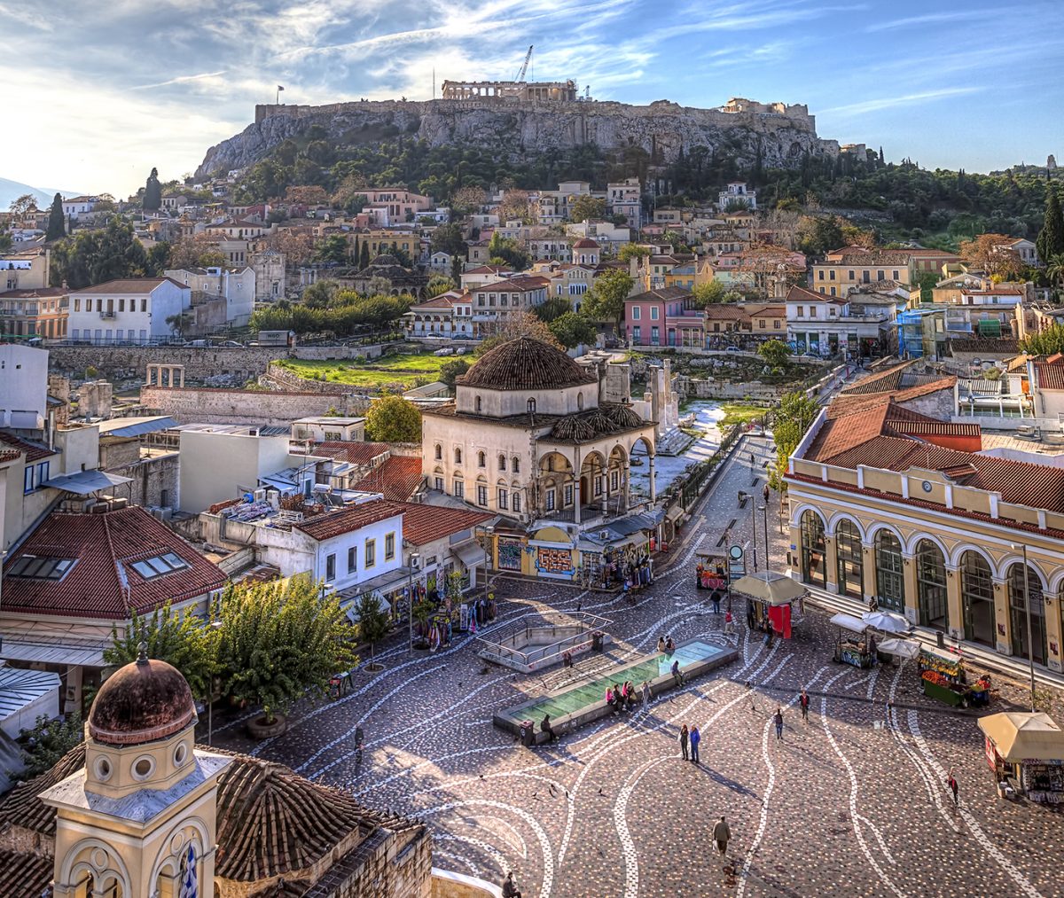 Monastiraki Square in Athens, Greece