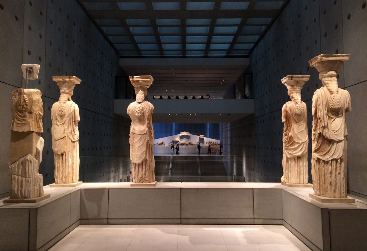 Caryatids at the New Acropolis Museum in Athens, Greece