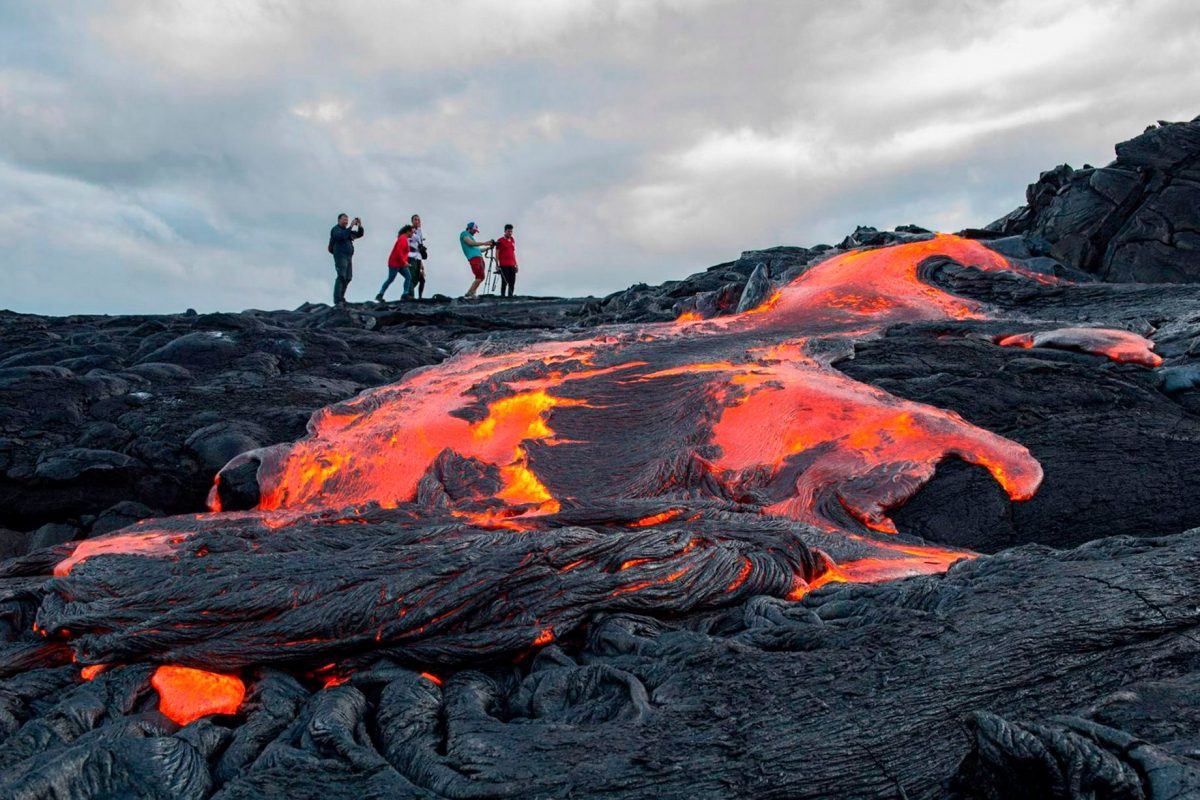 Hawaiian volcano trail