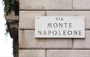 Via Montenapoleone, Quadrilatero d'Oro, Rectangle of Gold, Milan, Italy Via Montenapoleone, Quadrilatero d'Oro, Rectangle of Gold, Milan, Italy
