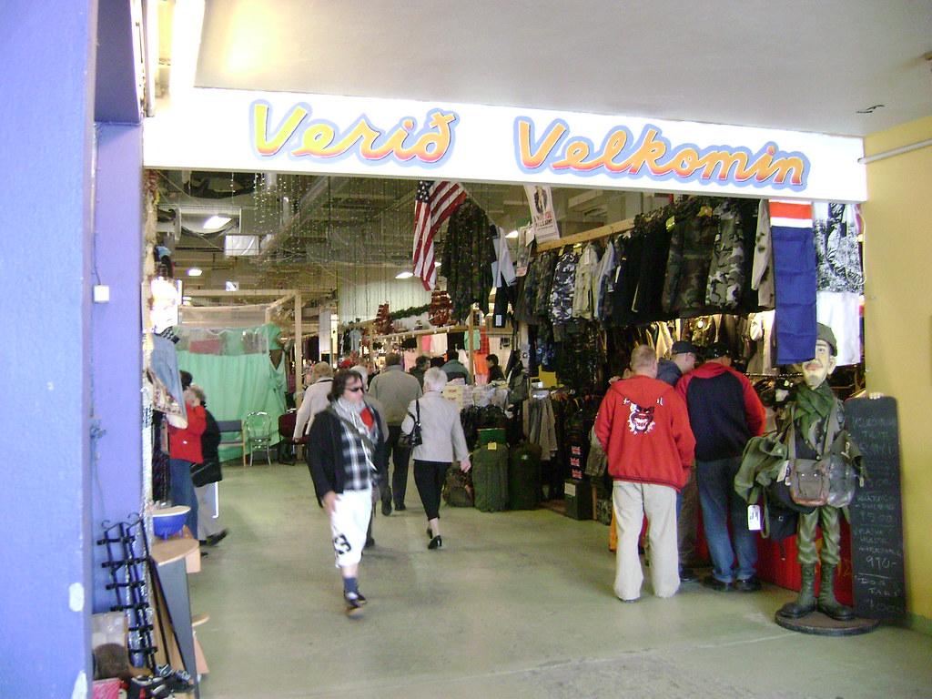 Kolaportið Flea Market is a highly varied place with hand-knitted wool jumpers, gloves, and blankets among many items