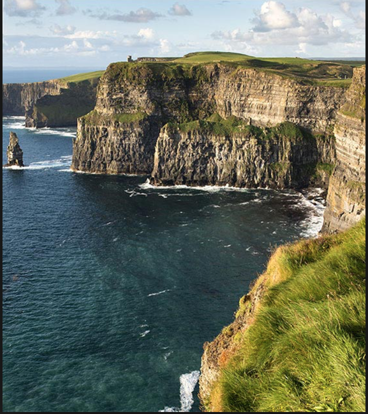 A certified UNESCO Global geopark, The Cliffs of Moher offers gorgeous panoramic views over The Atlantic Ocean