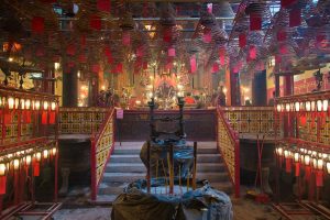 The interior of Man Mo Temple, Hong Kong. © Photo by Flickr. The interior of Man Mo Temple, Hong Kong. © Photo by Flickr.