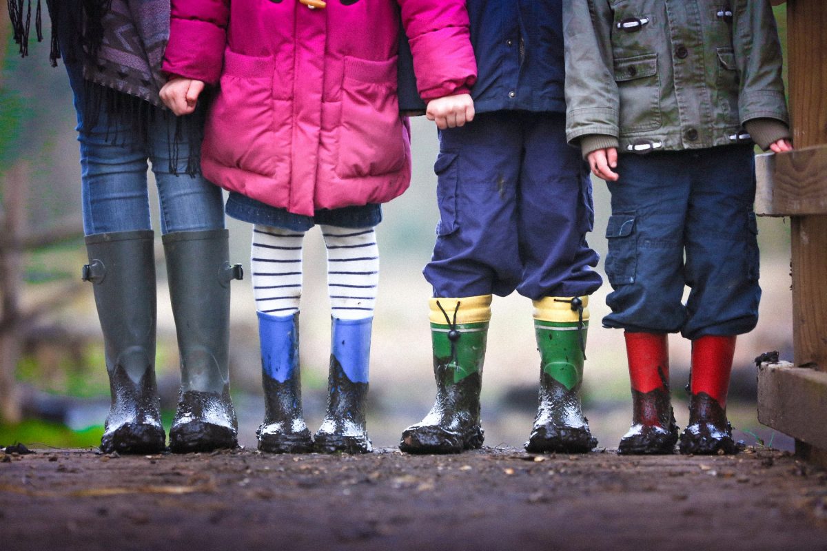 Kids standing in a row Kids standing in a row