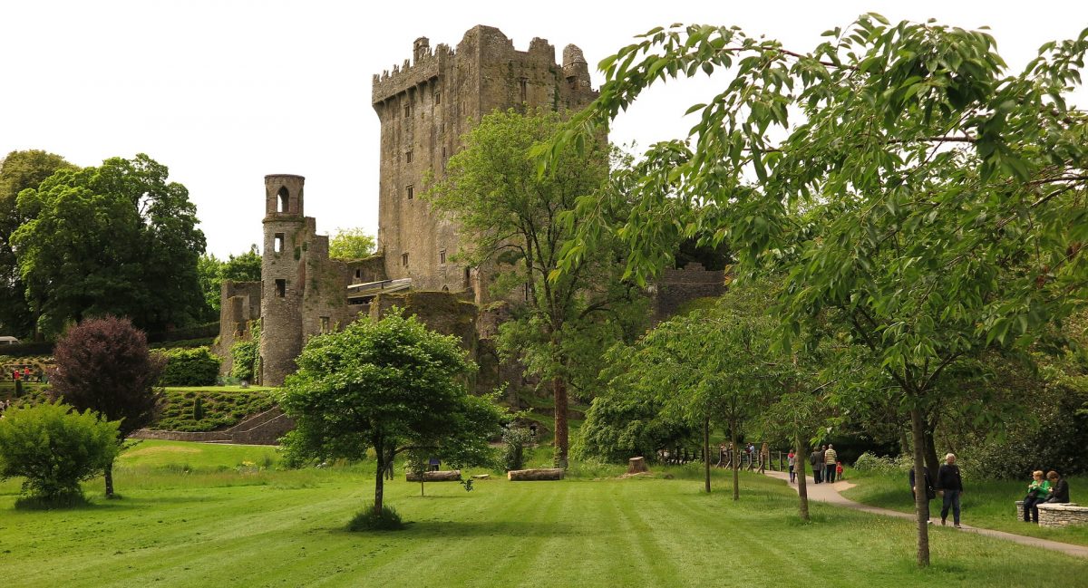 The view of Blarney Castle in Ireland