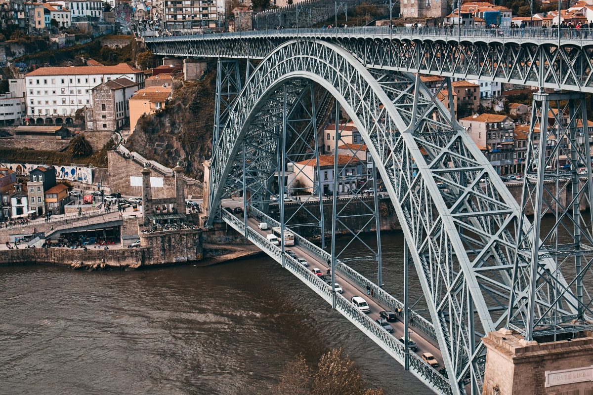 Dom Luis Bridge is the iconic bridge of Porto that links the Cais da Ribeira with Port vineyards across the Duoro River