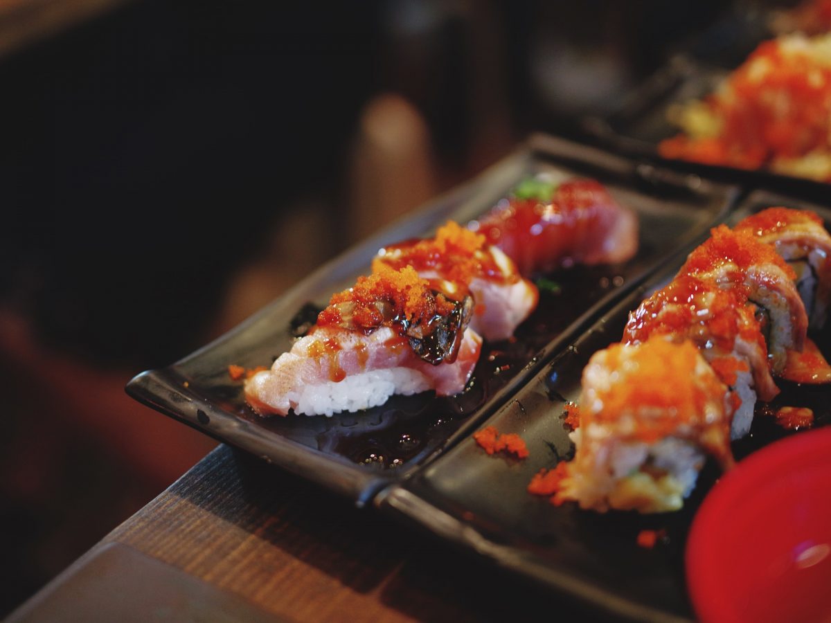 Sushi Japanese Food Plate Rice Restaurant Shrimp Sushi Japanese Food Plate Rice Restaurant Shrimp