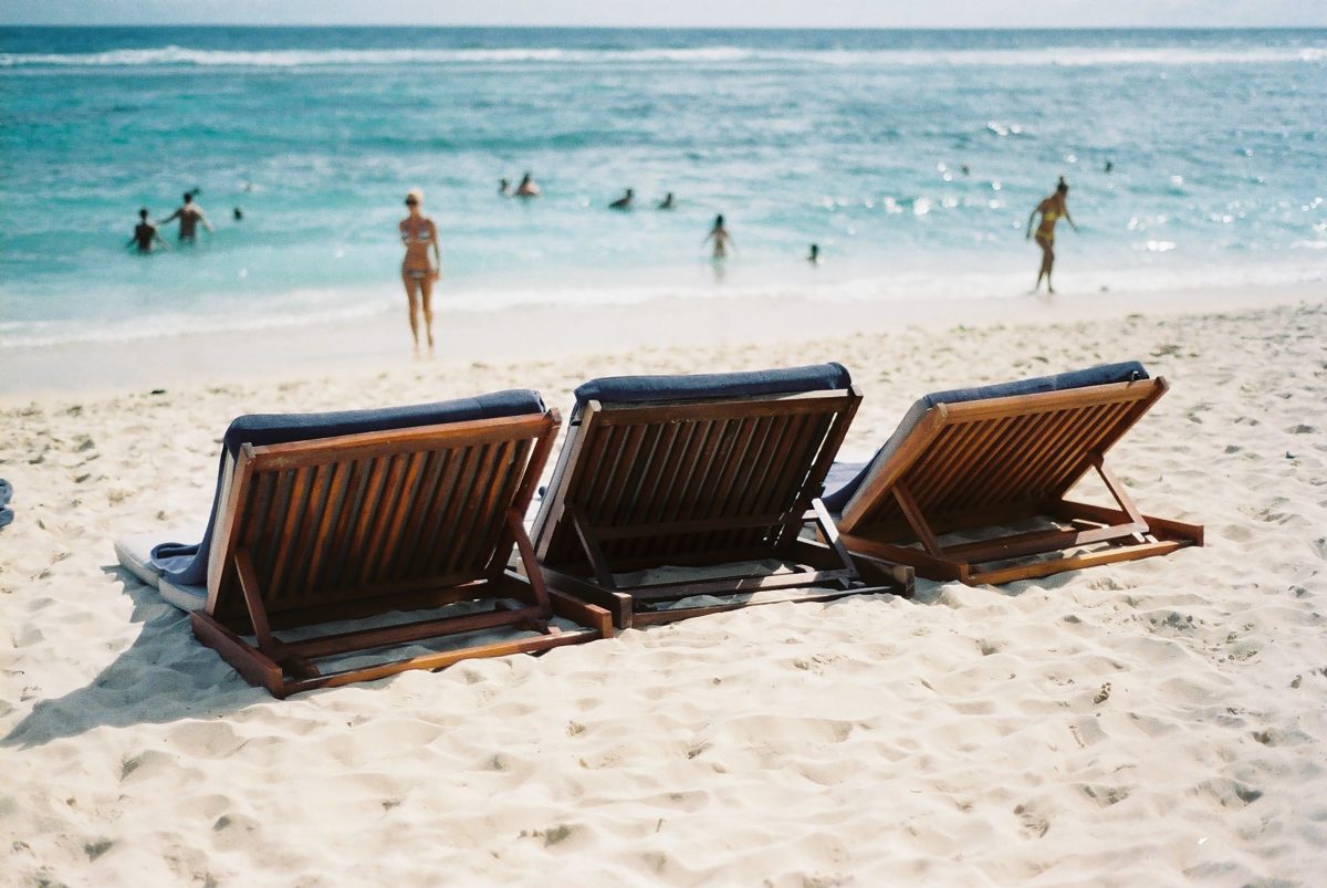 Sunloungers on the beach