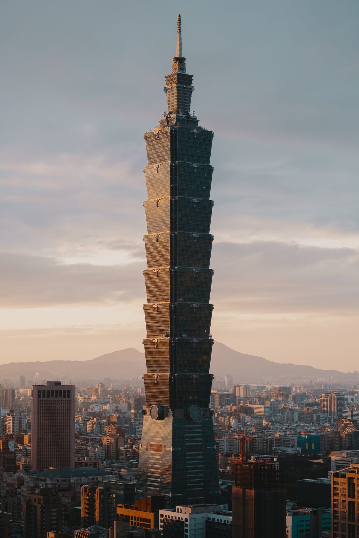 Majestic view of Taiwan’s tallest building and the icon of Taipei, Taipei 101 among other buildings in the city