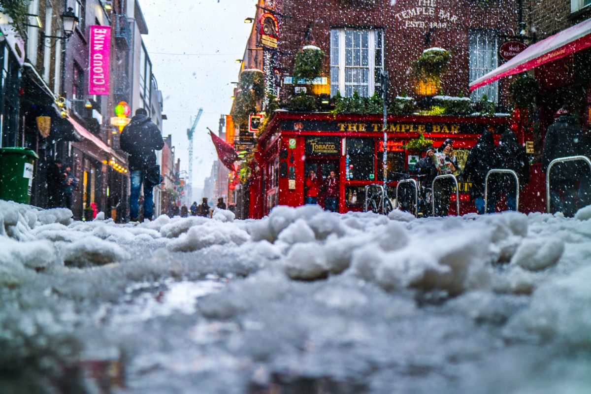 Winter at The Temple Bar in Dublin