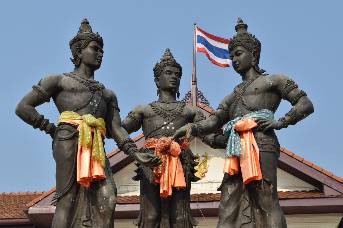 Three Kings Monument representing Lanna Kingdom, Chiang Mai Three Kings Monument representing Lanna Kingdom, Chiang Mai