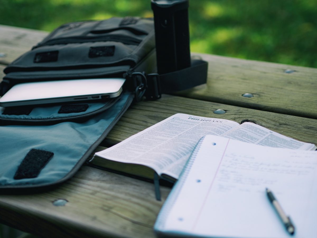 Bag and a notepad