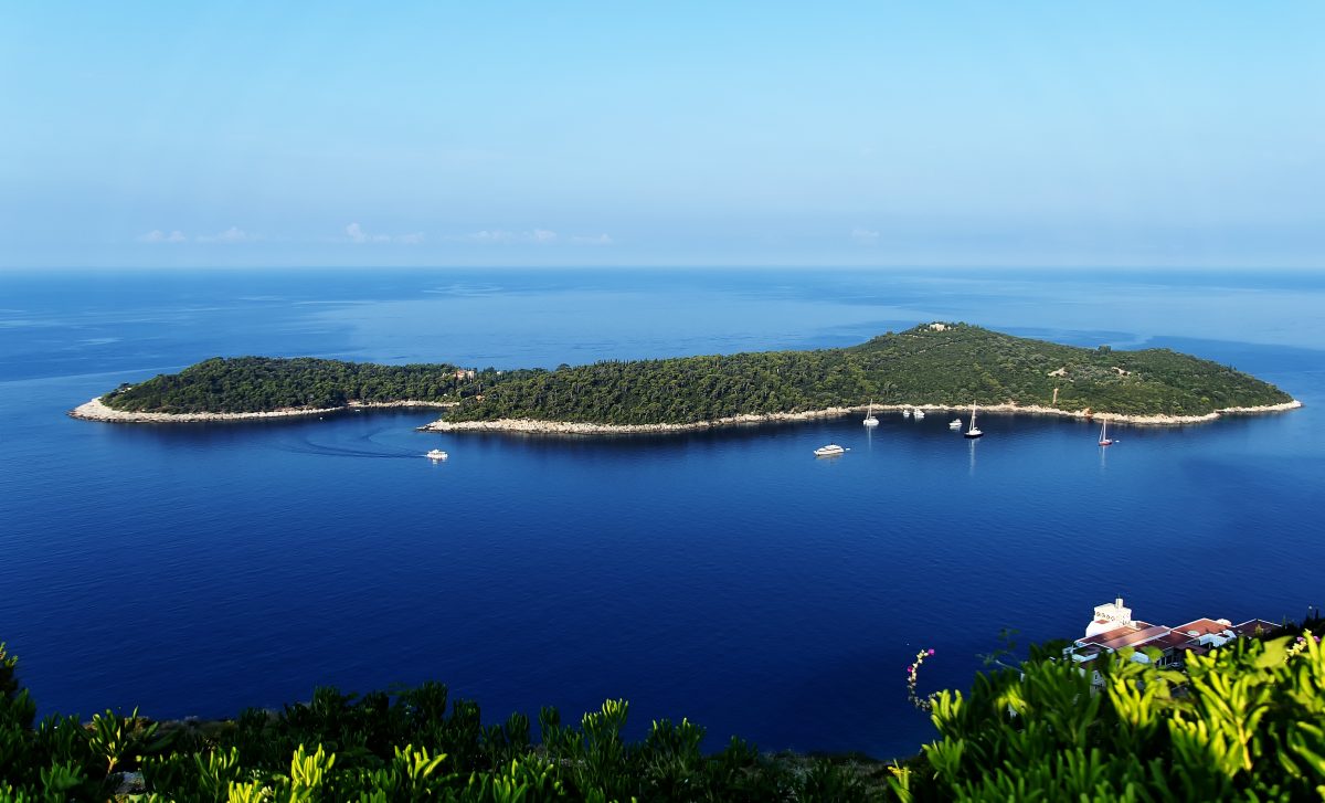 View of Lokrum Island Dubrovnik from Cable Car