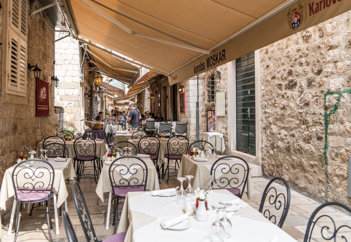 Traditional Dubrovnik restaurants at old town