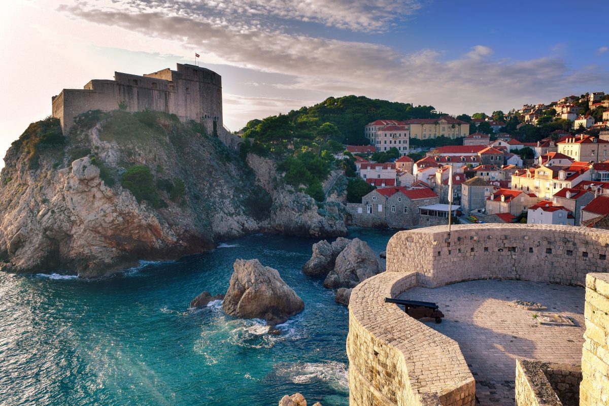 Dubrovnik Lovrijenac panoramic view overlooking the sea