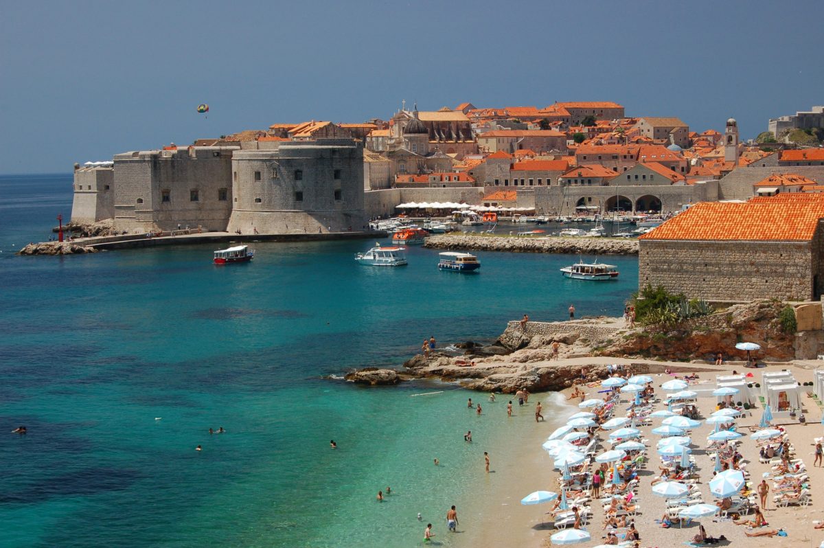 Banje Beach during summer in Dubrovnik