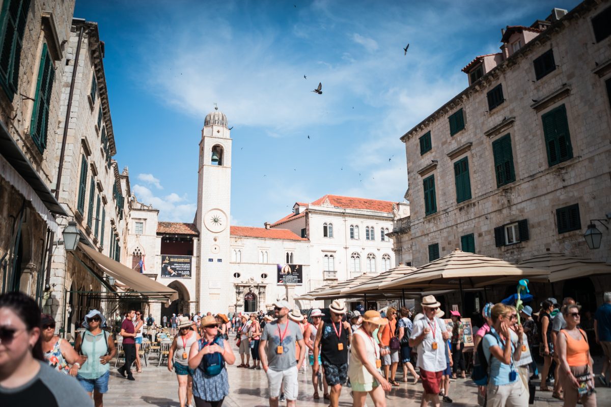 Busy street strolling at Old Town Dubrovnik, Croatia