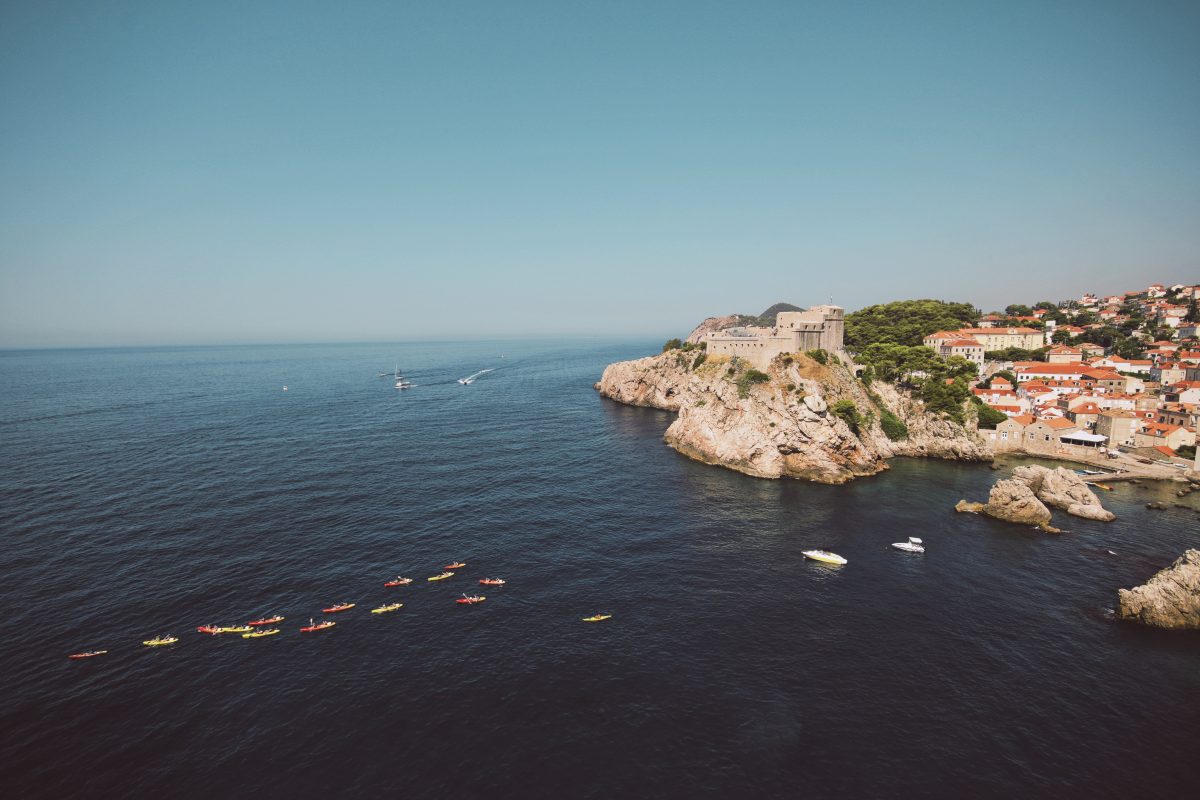 Evening kayak at Dubrovnik sea Evening kayak at Dubrovnik sea
