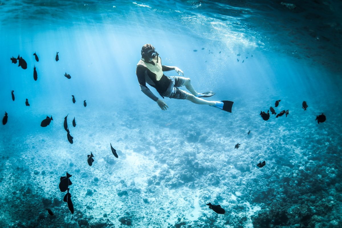 Man snorkelling in Bali 
