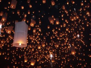 Beautiful lantern festival in Chiang Mai, Thailand