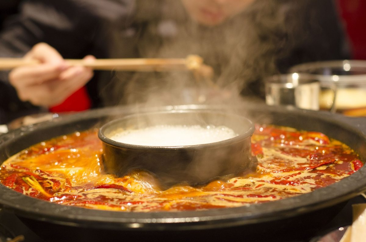 Chopsticks over a hotpot