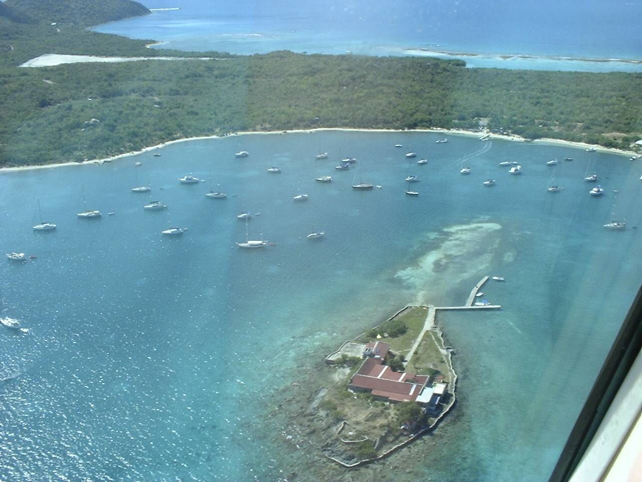 Boats crowding Tortola's bay