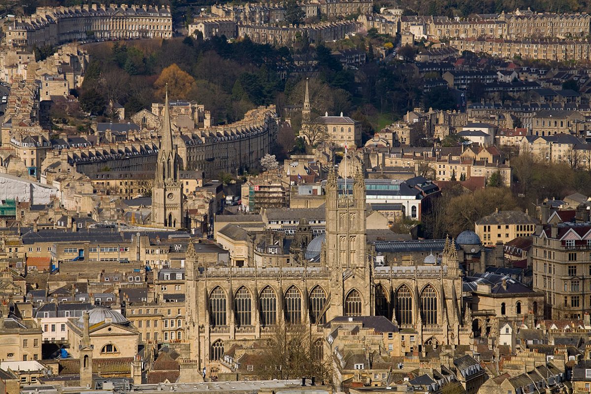 Aerial view of Bath, Somerset, England