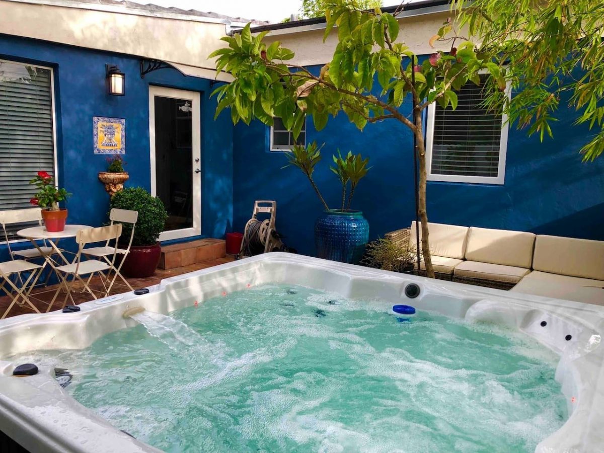 The highlight of this luxurious Airbnb Miami house is definitely its jacuzzi spa