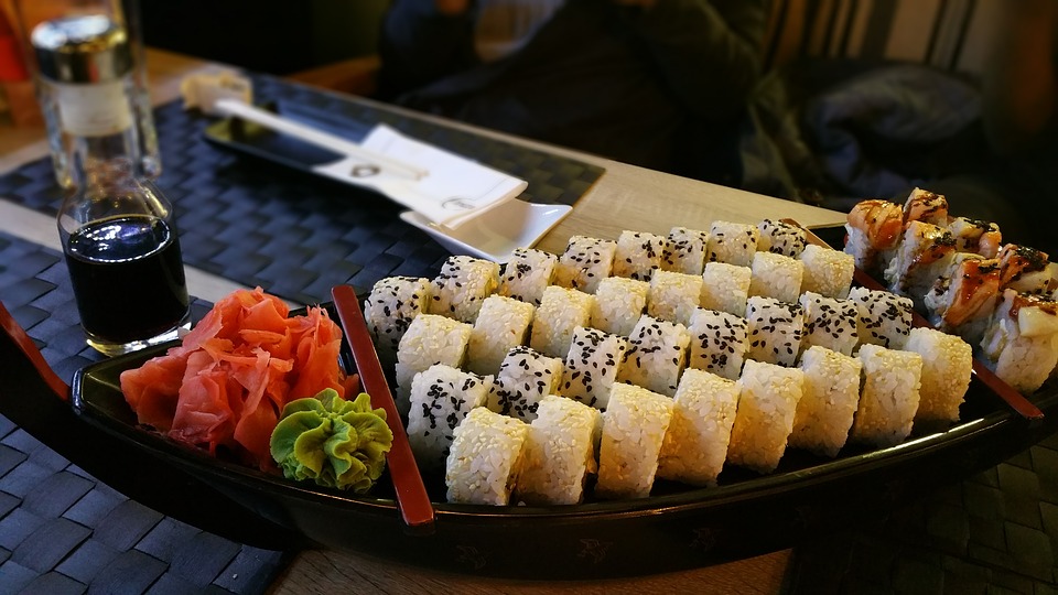 Sushi Asian Assortment Platter Maki Ginger Roll Sushi Asian Assortment Platter Maki Ginger Roll
