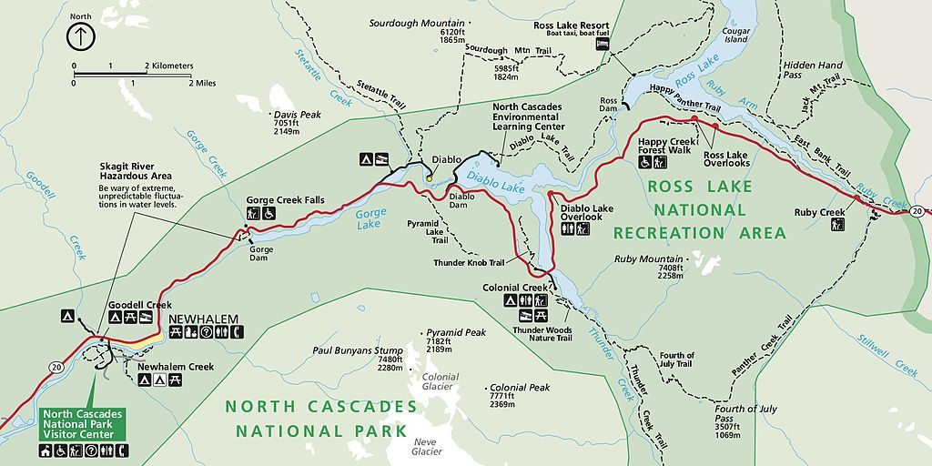 Your Guide To The North Cascades National Park In Washington NPS north cascades highway map 1024x512 - Your Guide To The North Cascades National Park In Washington