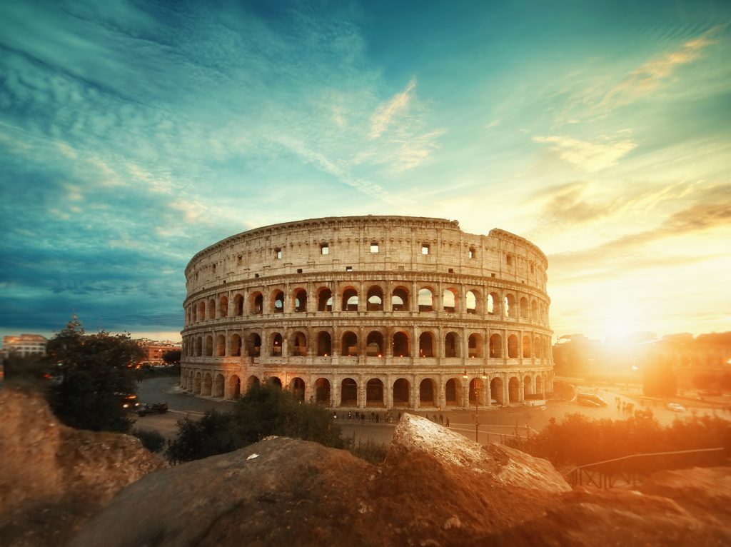 Rome Colosseum during sunset