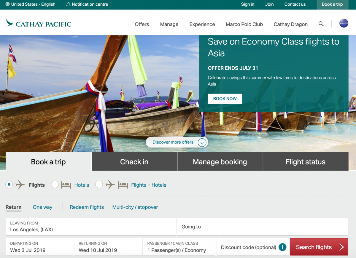 Cathay Pacific booking site Cathay Pacific booking site