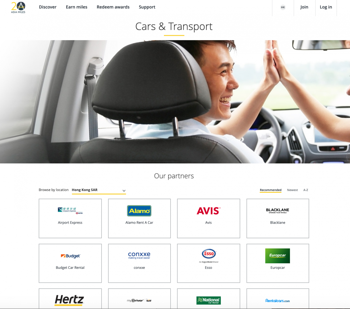 Partnering car rentals for Asia Miles Partnering car rentals for Asia Miles