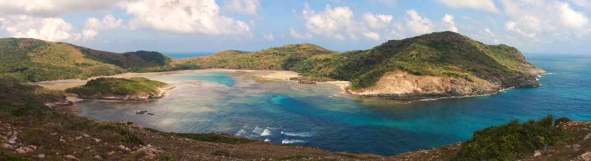 A wide view of one of the islands in Con Dao Islands, Vietnam