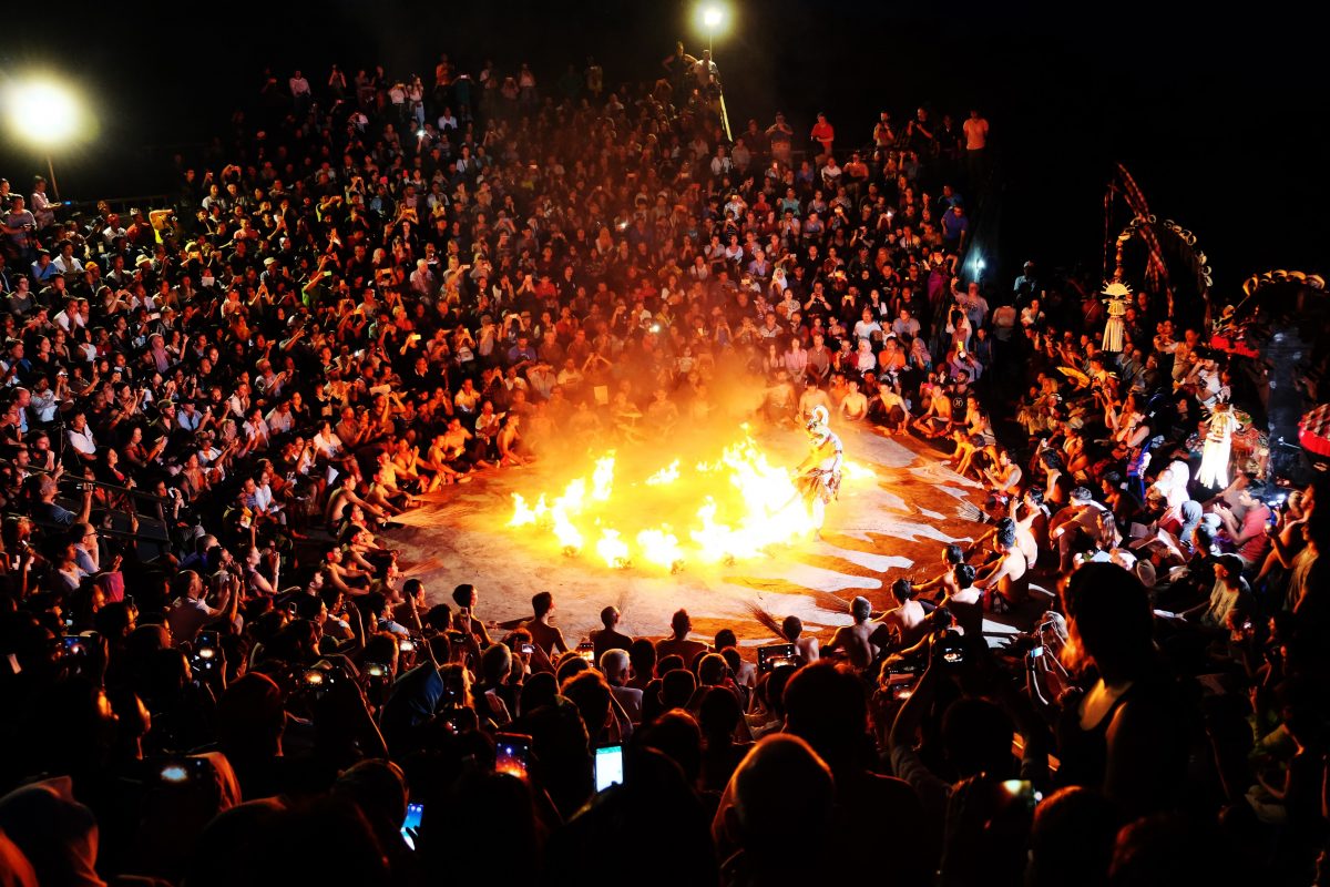 Balinese fire show at uluwatu temple 