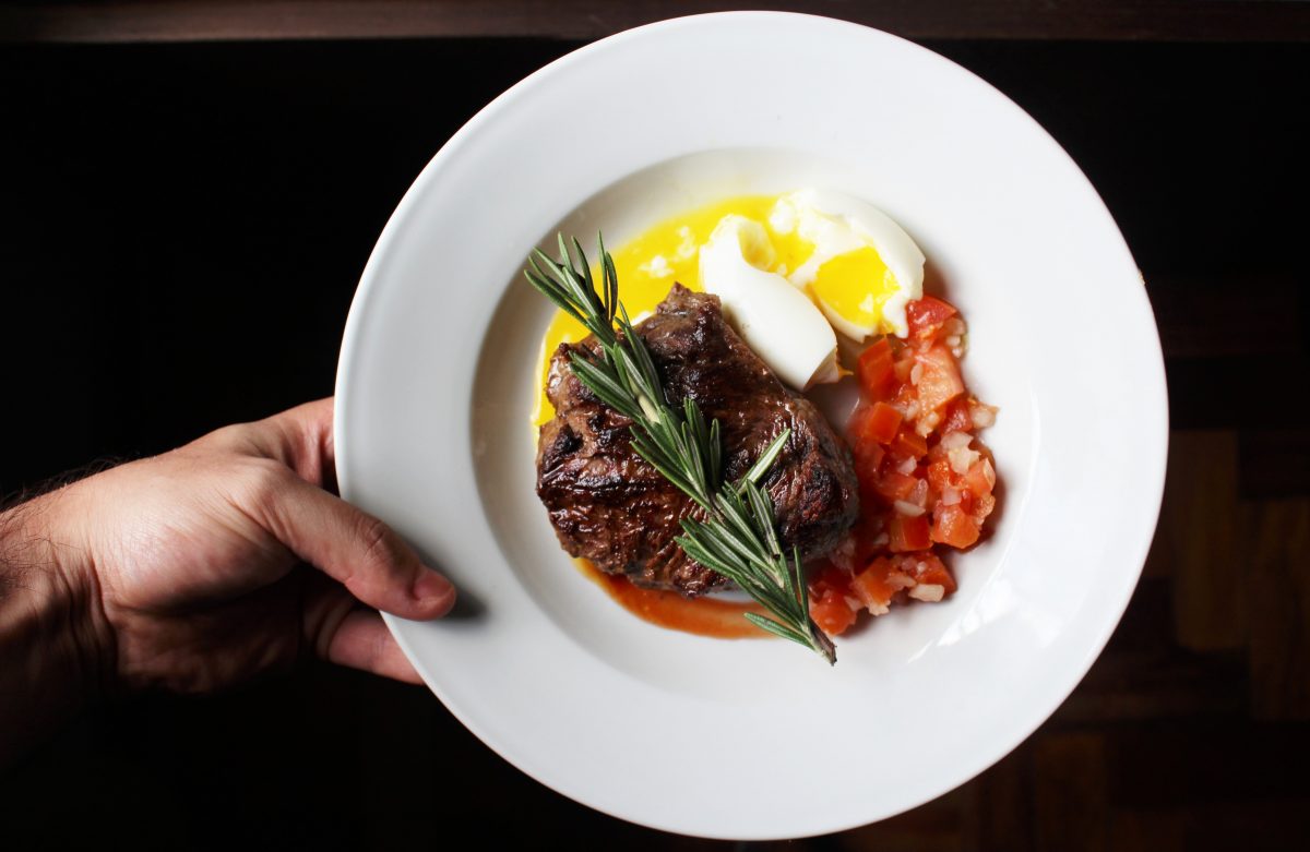 Beef Steak served in a restaurant