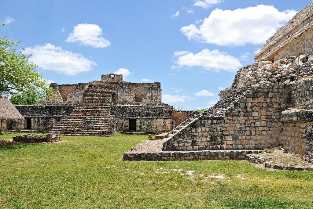 Two standing stone structures in Ek Balam ruins