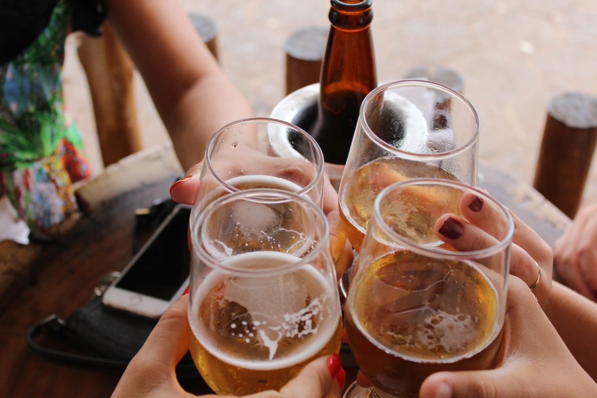 Four beer glasses