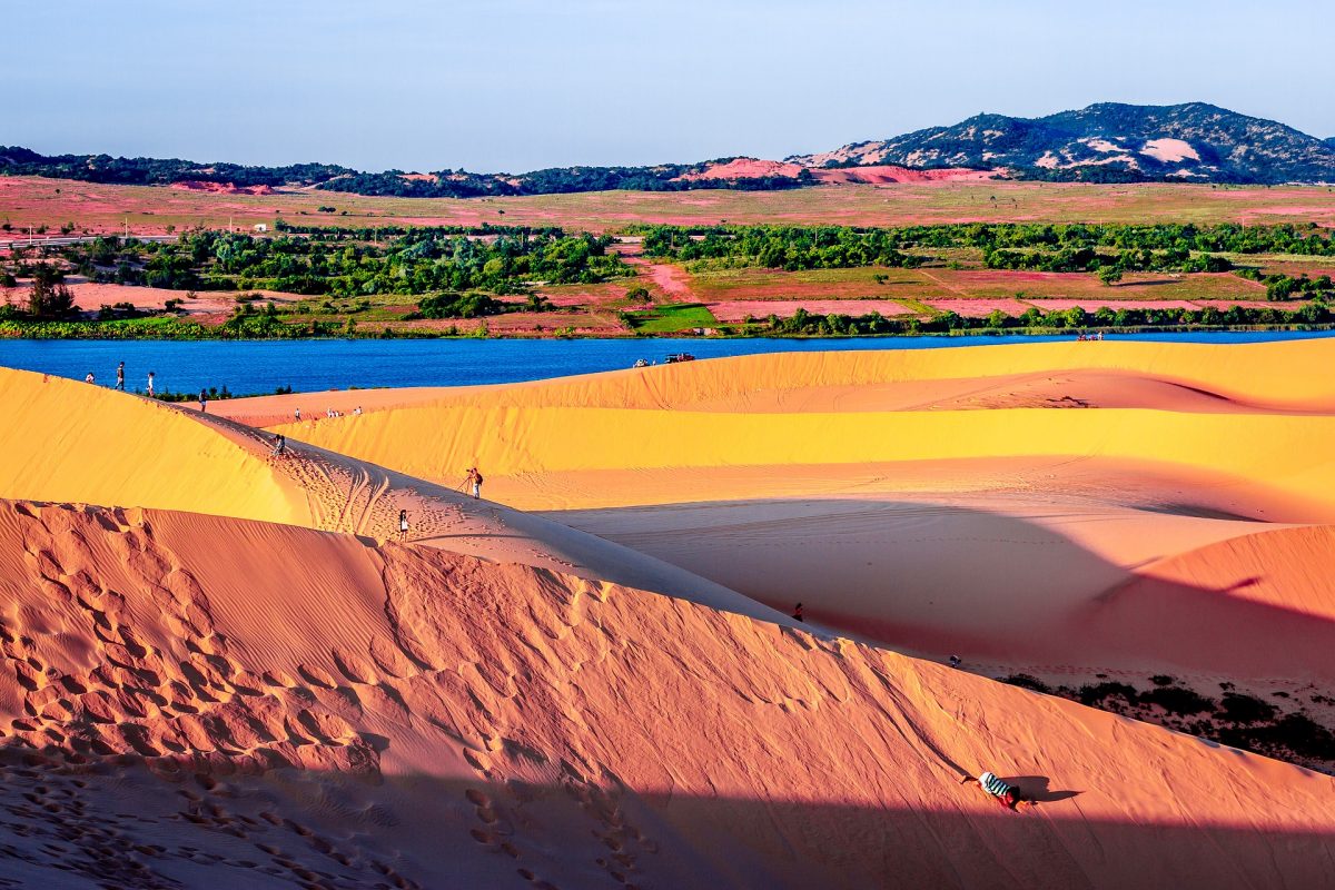 The Red and White Sand Dunes in Mui Ne Beach, Vietnam