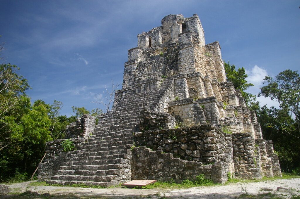 View of Castillo in Muyil ruins 