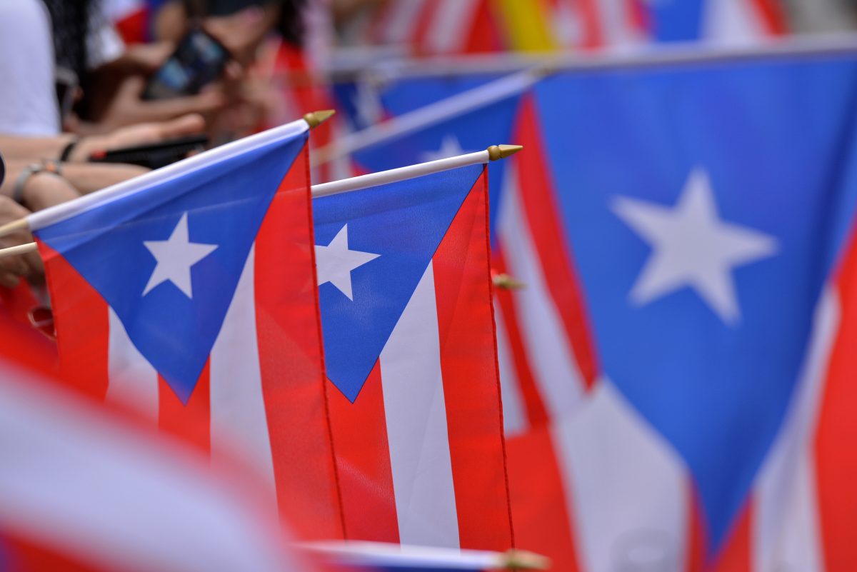 Puerto Rico flags in a parade