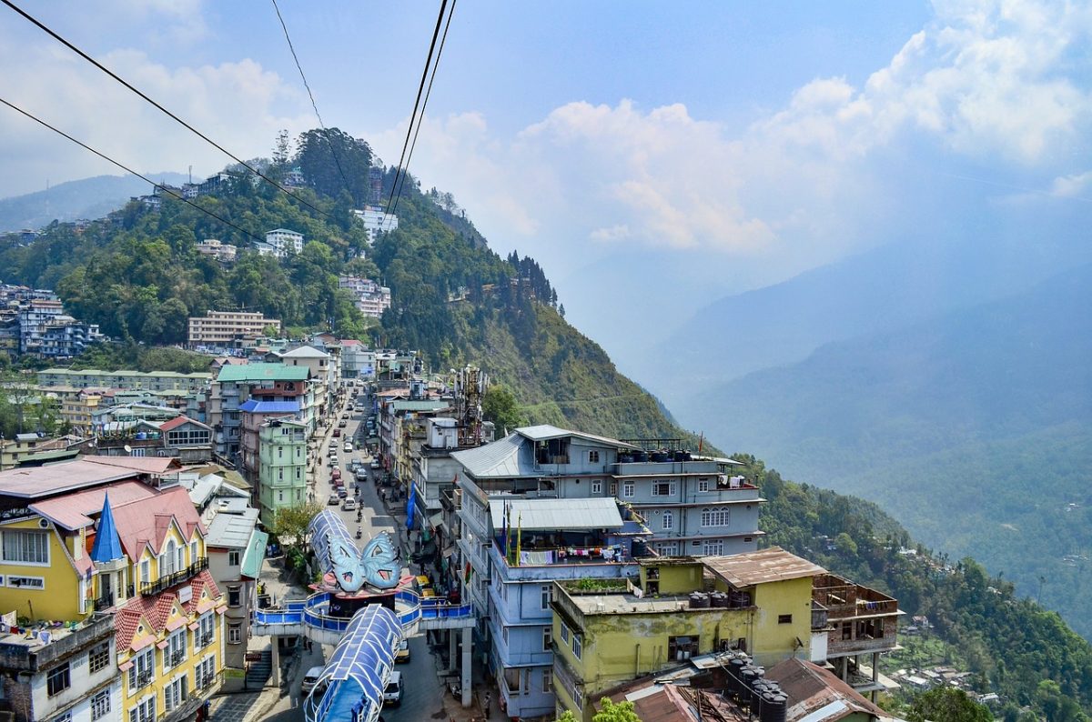 Arial view of Gangtok 