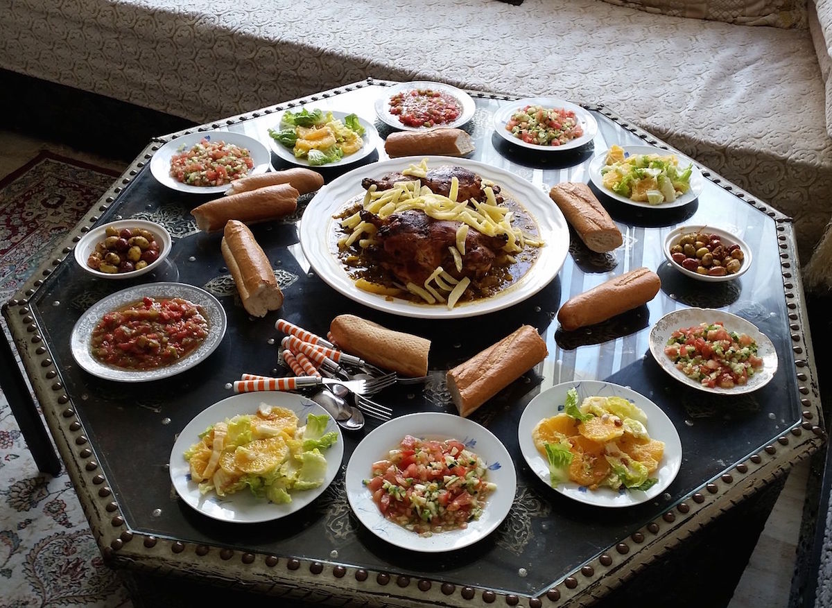 Moroccan lunch on a table