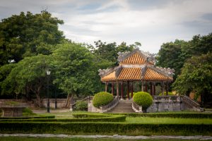 The lush green surrounding the Hue Citadel