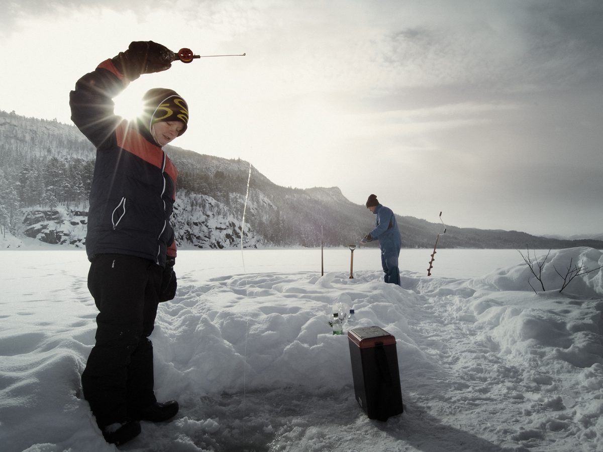 Ice fishing in Norway