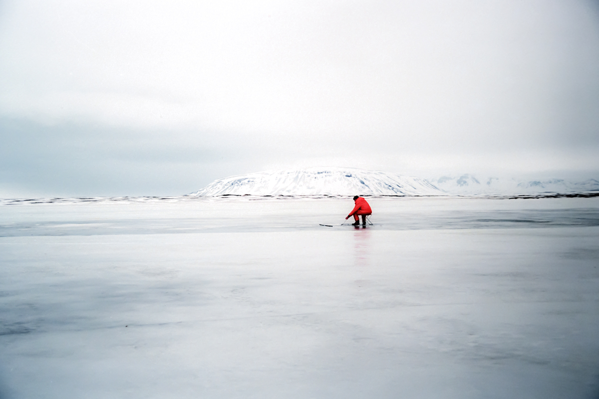 Ice fishing in Iceland