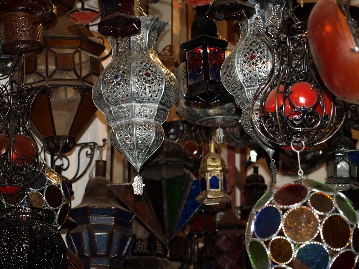 Moroccan lanterns hanging in Rabat Moroccan lanterns hanging in Rabat