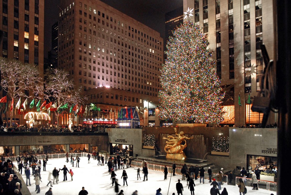 Rockefeller centre ice skating rink.