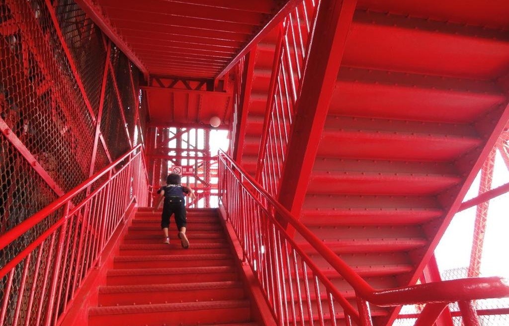 A section of the stairs in the tower