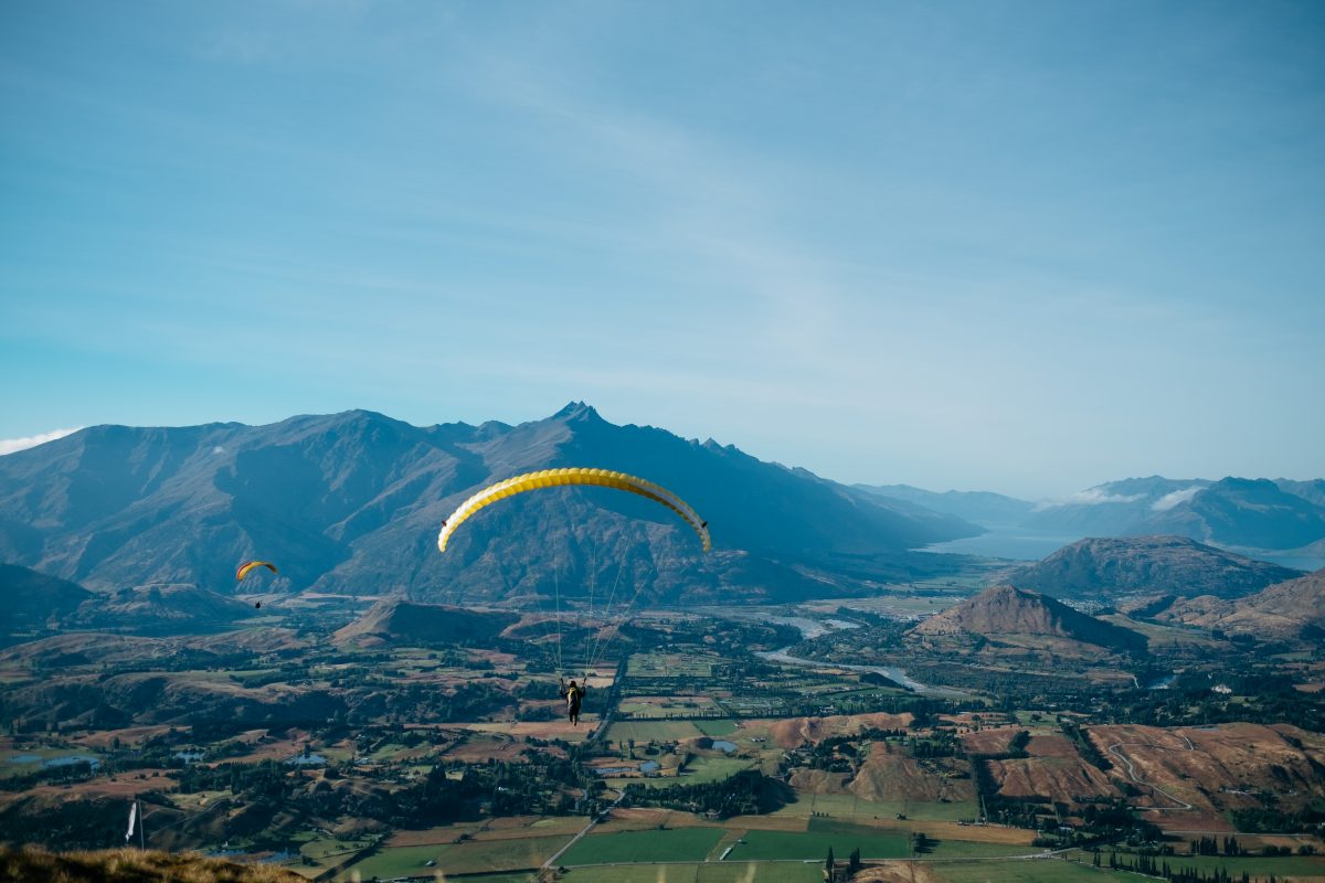 A person paragliding 